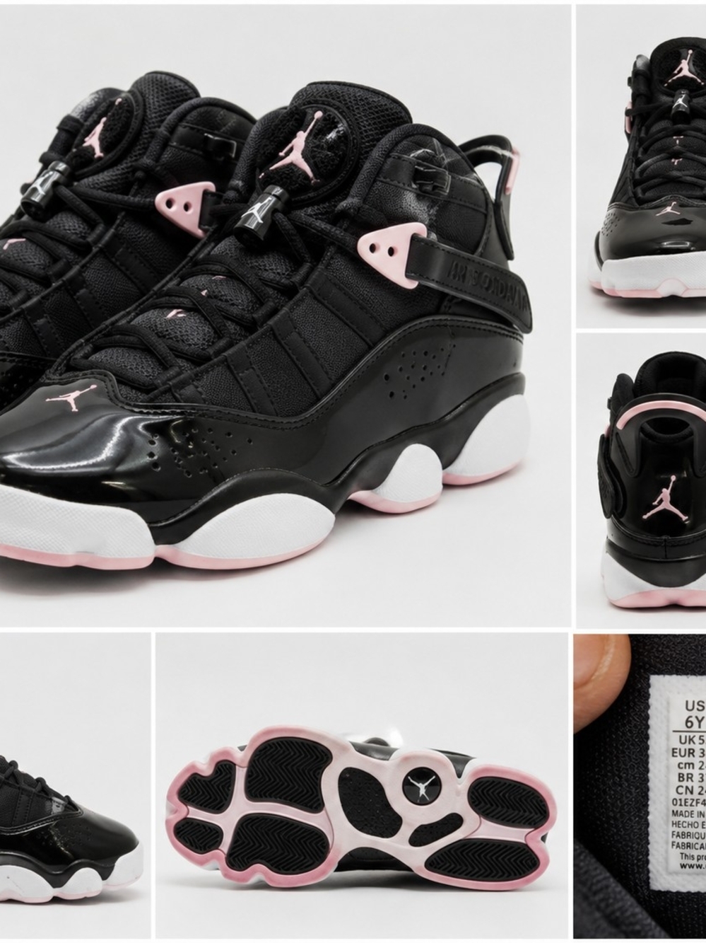 Air Jordan Women’s Black & Pink Retro Basketball Sneakers